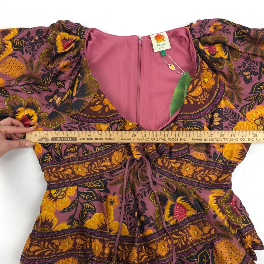 NWT Farm Rio Blush Garden Bloom Maxi Dress Resort Boho Romantic Heritage - Picture 4 of 15